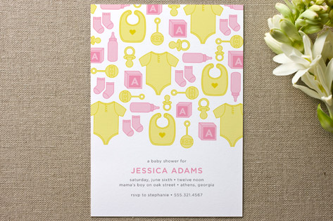 Showering Icons Baby Shower Invitations