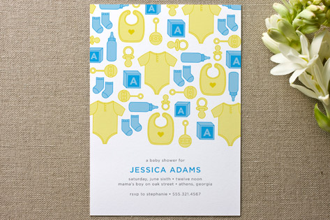 Showering Icons Baby Shower Invitations