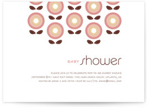 Stitched Flowers Baby Shower Invitations