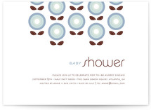 Stitched Flowers Baby Shower Invitations