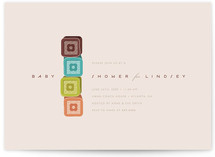 Soft Blocks Baby Shower Invitations