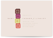 Soft Blocks Baby Shower Invitations
