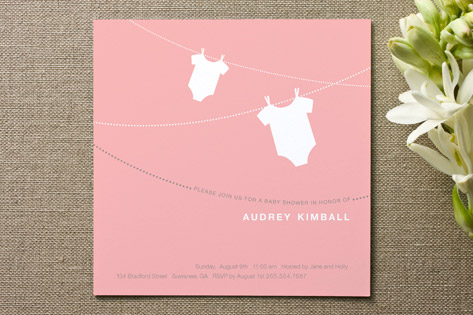 Onesie Whimsy Baby Shower Invitations