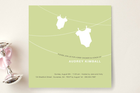 Onesie Whimsy Baby Shower Invitations