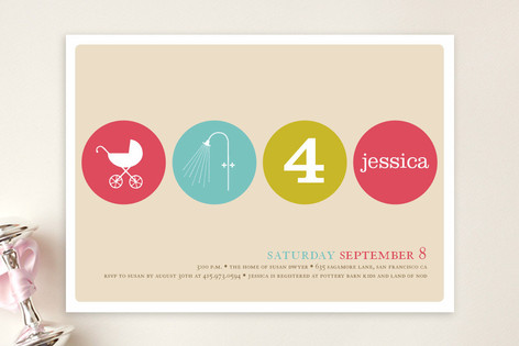 Polka Dot Shower Baby Shower Invitations