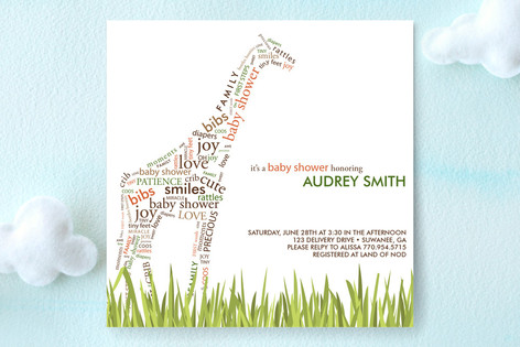 Baby Giraffe Baby Shower Invitations