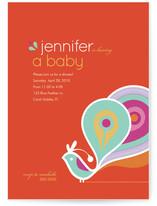 Party Peacock Baby Shower Invitations