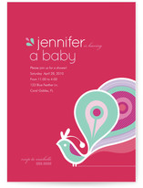Party Peacock Baby Shower Invitations