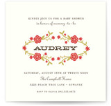 Floral Wreath Baby Shower Invitations