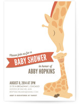 Lovely Giraffe Baby Shower Invitations