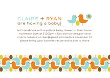 birds with golden egg Baby Shower Invitations