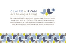 birds with golden egg Baby Shower Invitations