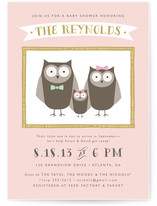 Owl Happy Family Baby Shower Invitations
