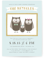 Owl Happy Family Baby Shower Invitations