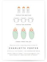 Triple the Joy Baby Shower Invitations