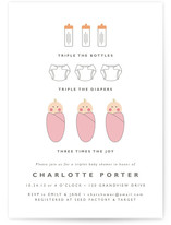 Triple the Joy Baby Shower Invitations