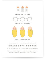 Triple the Joy Baby Shower Invitations