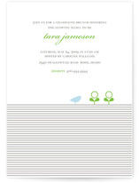 Classic Stripes & Sprouts Baby Shower Invitations