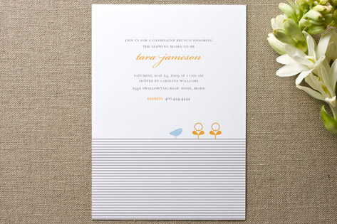 Classic Stripes & Sprouts Baby Shower Invitations