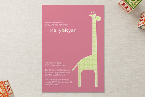 dotty the giraffe Baby Shower Invitations