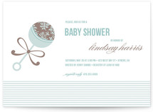 Elegant Rattle Baby Shower Invitations