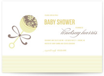 Elegant Rattle Baby Shower Invitations