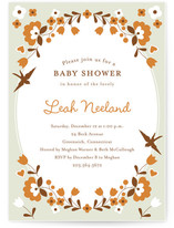 folksy floral Baby Shower Invitations