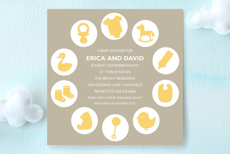 nursery clock Baby Shower Invitations