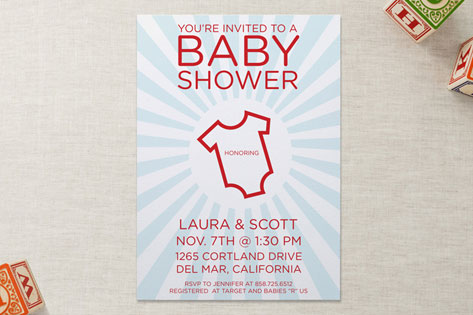 onesie Baby Shower Invitations