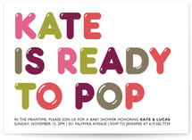 ready to pop Baby Shower Invitations