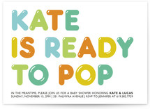 ready to pop Baby Shower Invitations