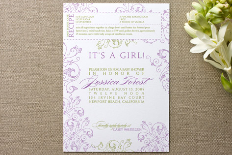 Recipe Baby Shower Invitations