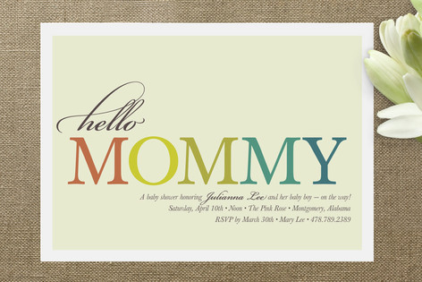 Hello Mommy Baby Shower Invitations