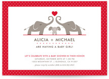 Elephant Family Baby Shower Invitations