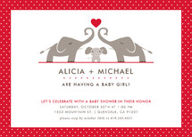 Elephant Family Baby Shower Invitations