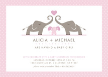 Elephant Family Baby Shower Invitations