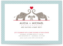 Elephant Family Baby Shower Invitations
