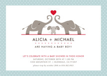 Elephant Family Baby Shower Invitations