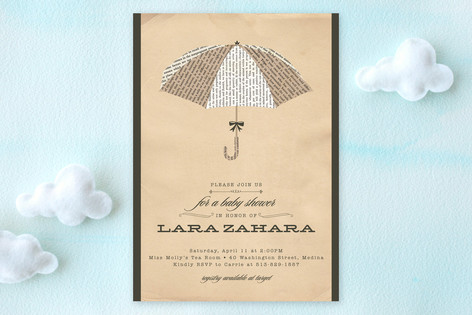 Umbrella of Advice Baby Shower Invitations