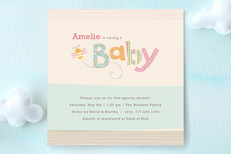 Quilting Bee Baby Shower Invitations