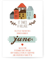 It Takes An Urban Village Baby Shower Invitations