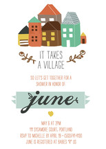 It Takes An Urban Village Baby Shower Invitations