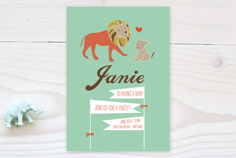 Linus the Lion Cub Baby Shower Invitations