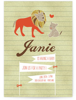 Linus the Lion Cub Baby Shower Invitations