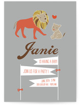 Linus the Lion Cub Baby Shower Invitations