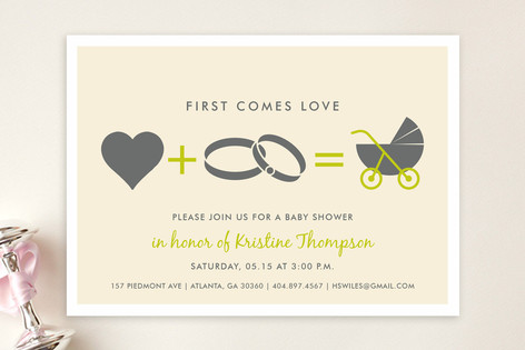 Love Equals Baby Shower Invitations