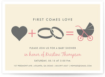 Love Equals Baby Shower Invitations