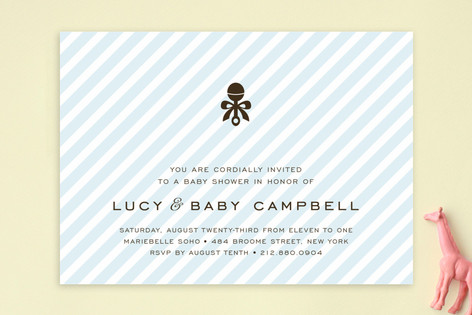Petite Rattle Baby Shower Invitations