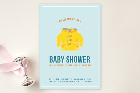 Baby Raincoat Baby Shower Invitations