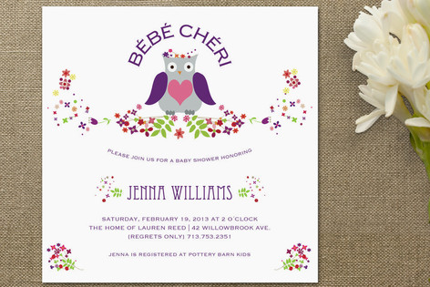 Petit Hibou Baby Shower Invitations